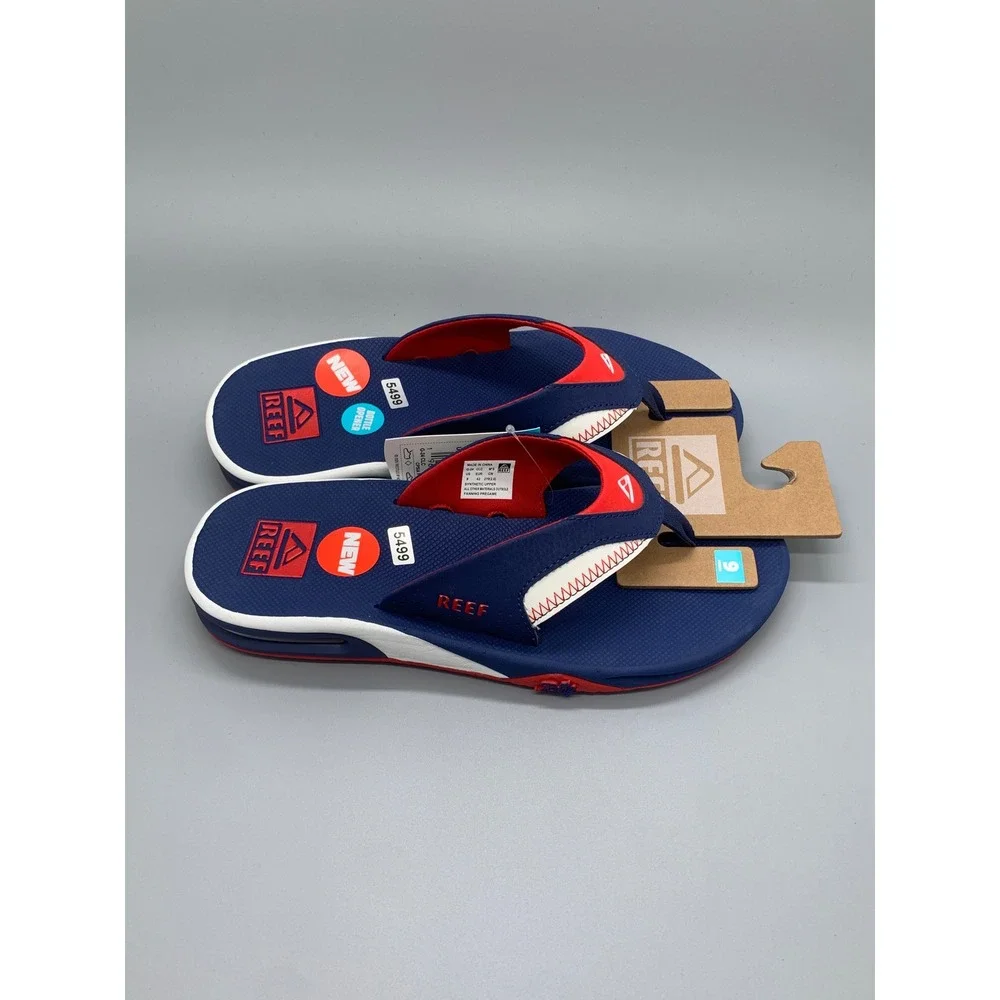 Reef Fanning Pregame Navy Red White Flip Flops CI9038 Men's Sz 9